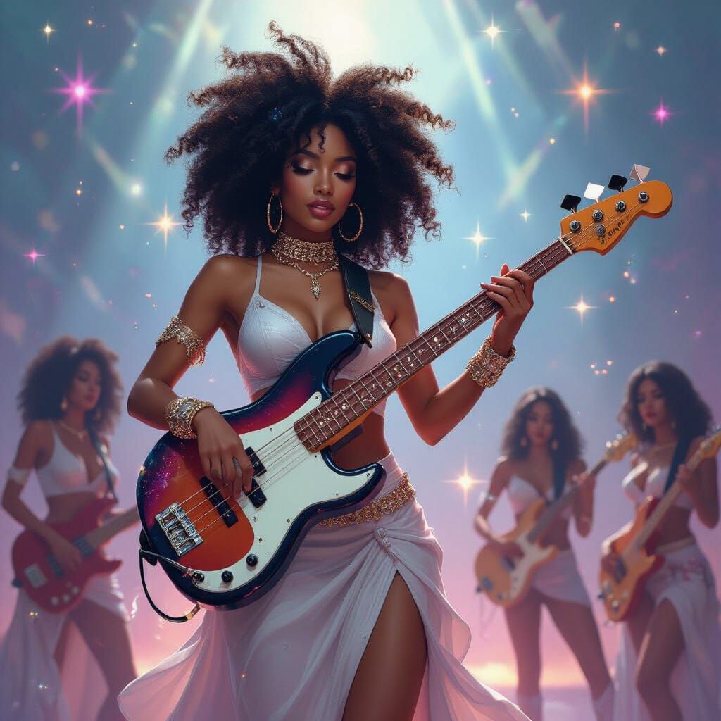 Afro-Latina Goddess Plays Electric Bass in Cosmic Concert