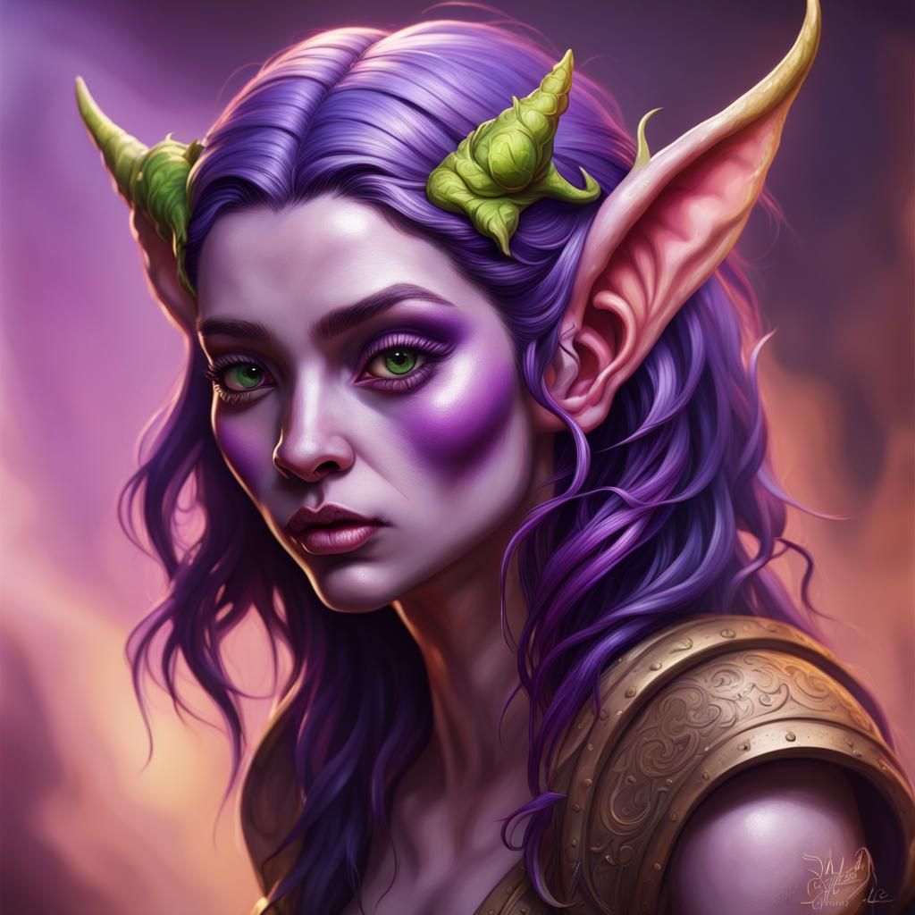 Goblin Goddess of Love and Fun: Hyperrealistic Splash Art