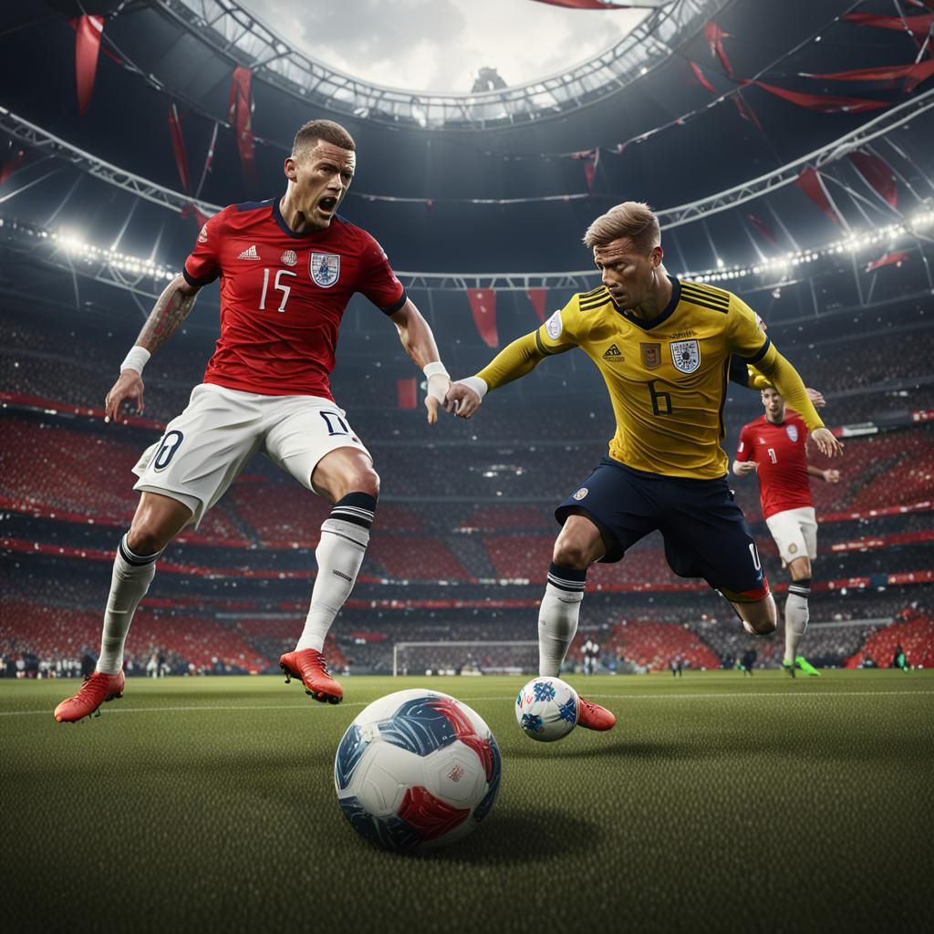 England vs Germany World Cup: Detailed Matte Painting