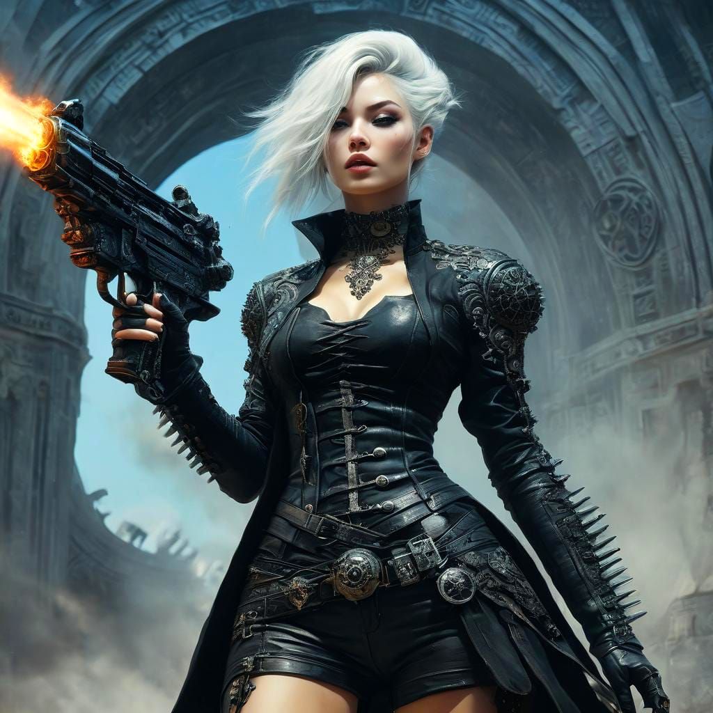 Gothic girl raygun Karol Bak