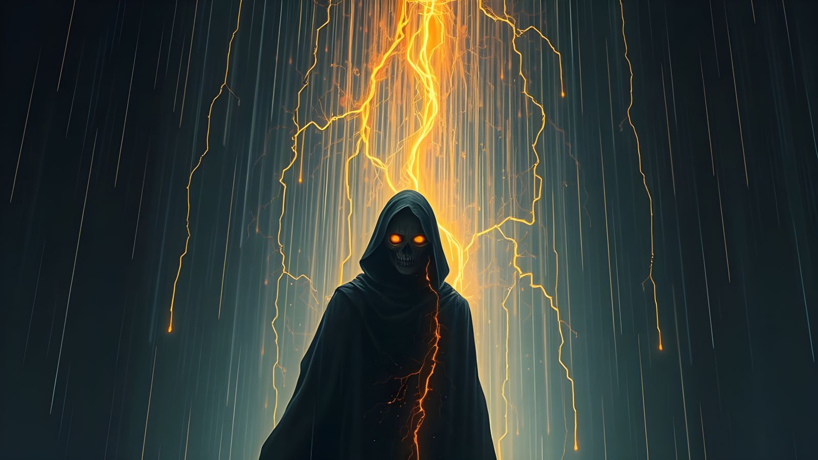 Glowing Sparks Illuminate a Haunting Figure at Night