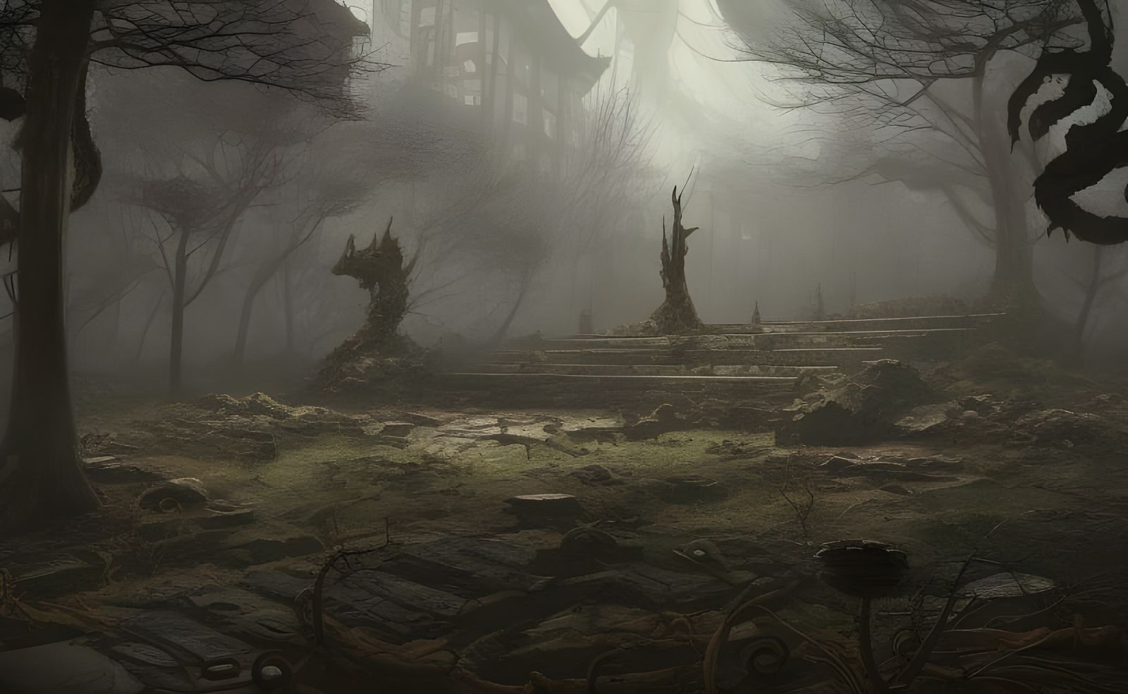 Cthulhu Destroys a Post-Apocalyptic Japanese Garden