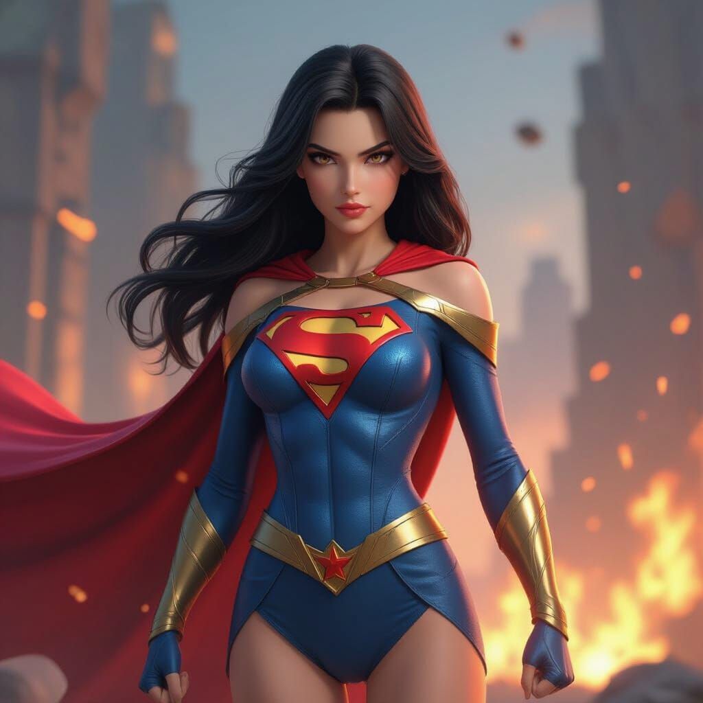 Katarina as Superwoman in Epic 3D Game Cinematic