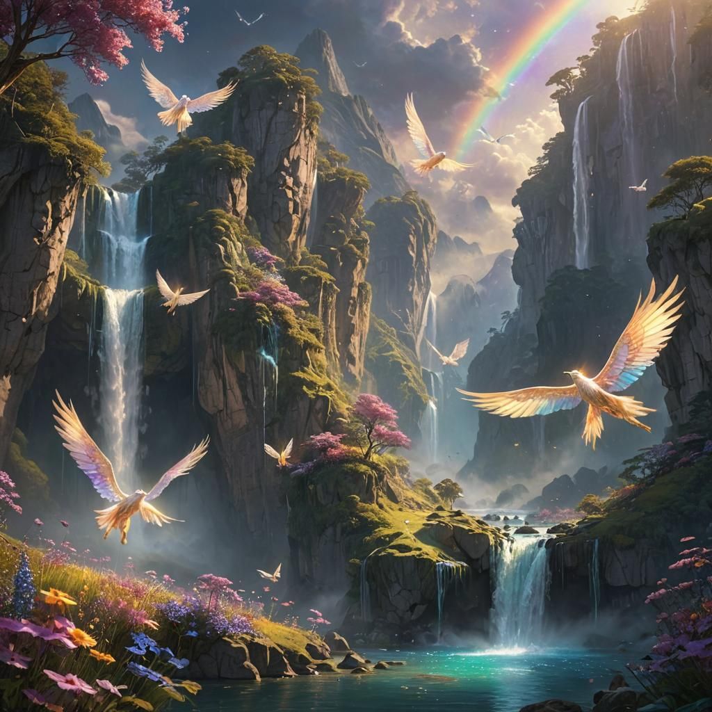 Chromatic Symphony of Floating Islands