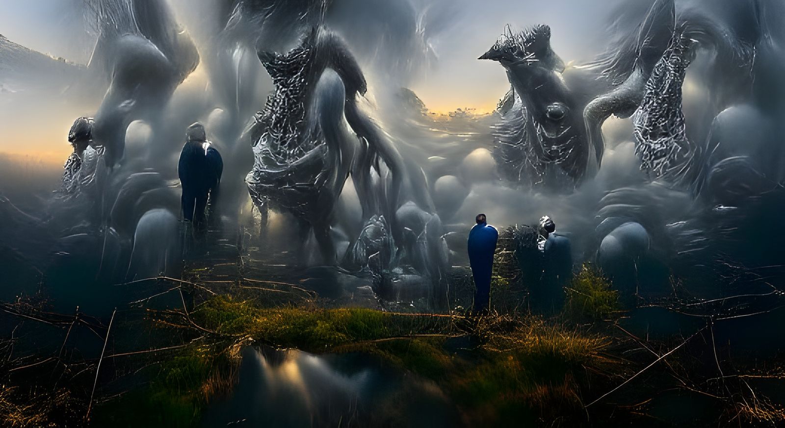 Nightmare Landscape in Giger and Lovecraft Style