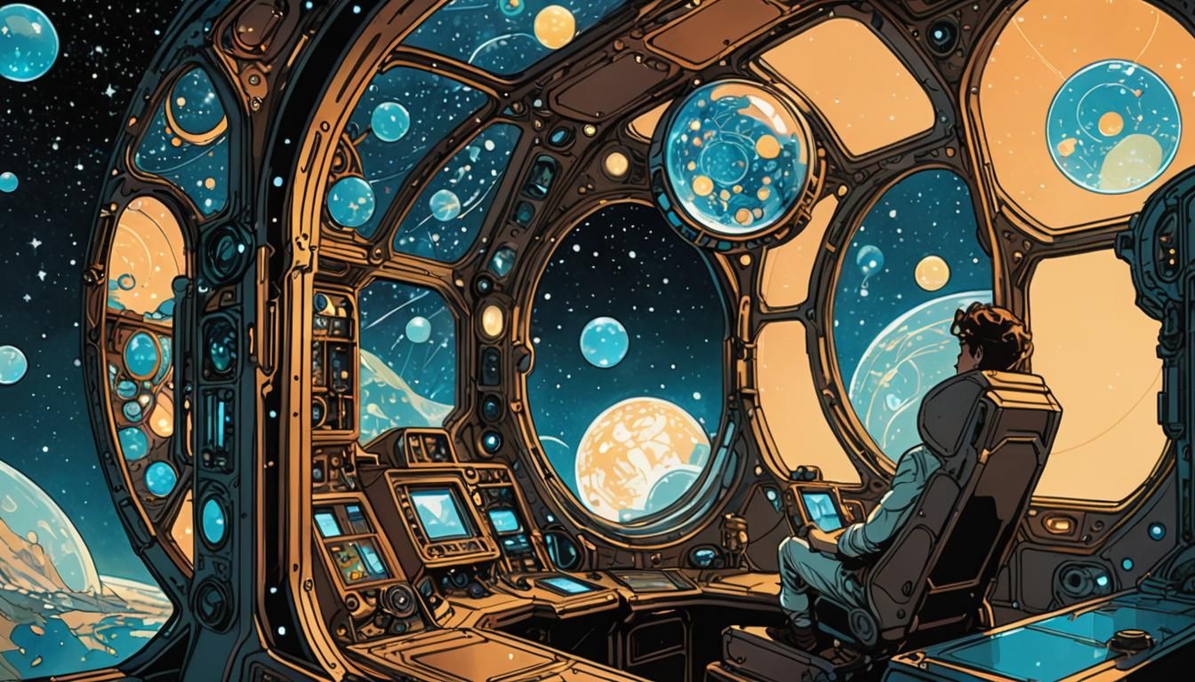 Spacecraft Interior in Comic Book Style