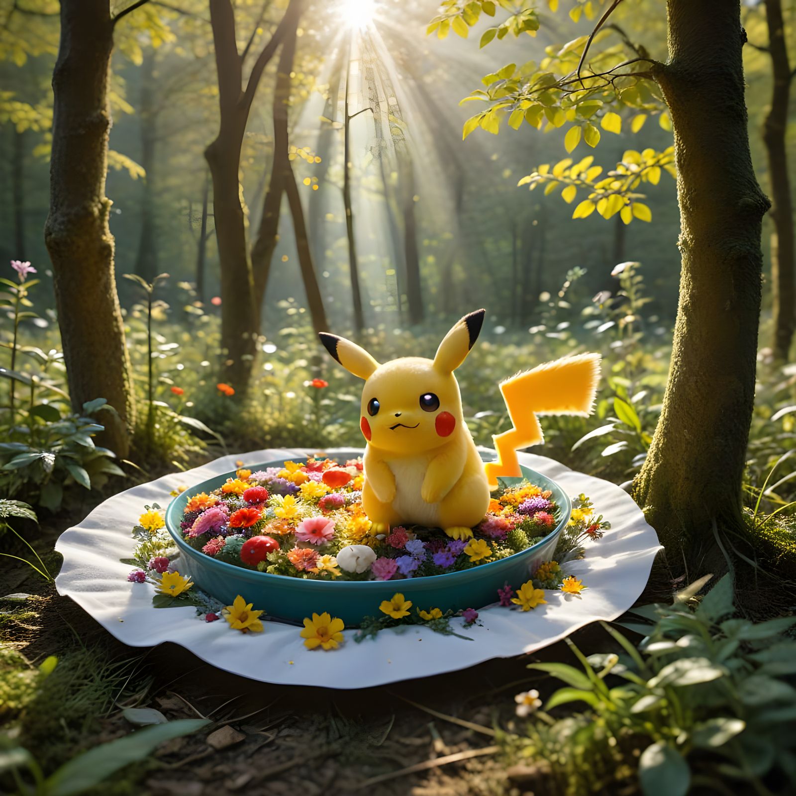 Romantic Springtime Scene with a Sweet Pokémon