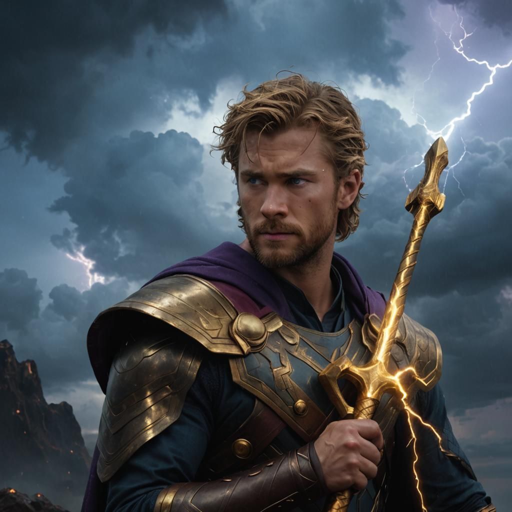 Thor's Stormbreaker Shines in Ominous Sky