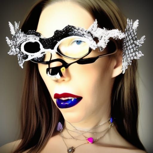 Goddess with Ornate Jeweled Eyeglasses