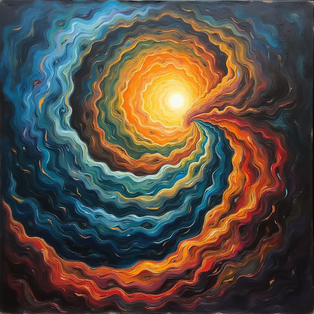 Vibrant Surrealist Swirl in Turbulent Dream State