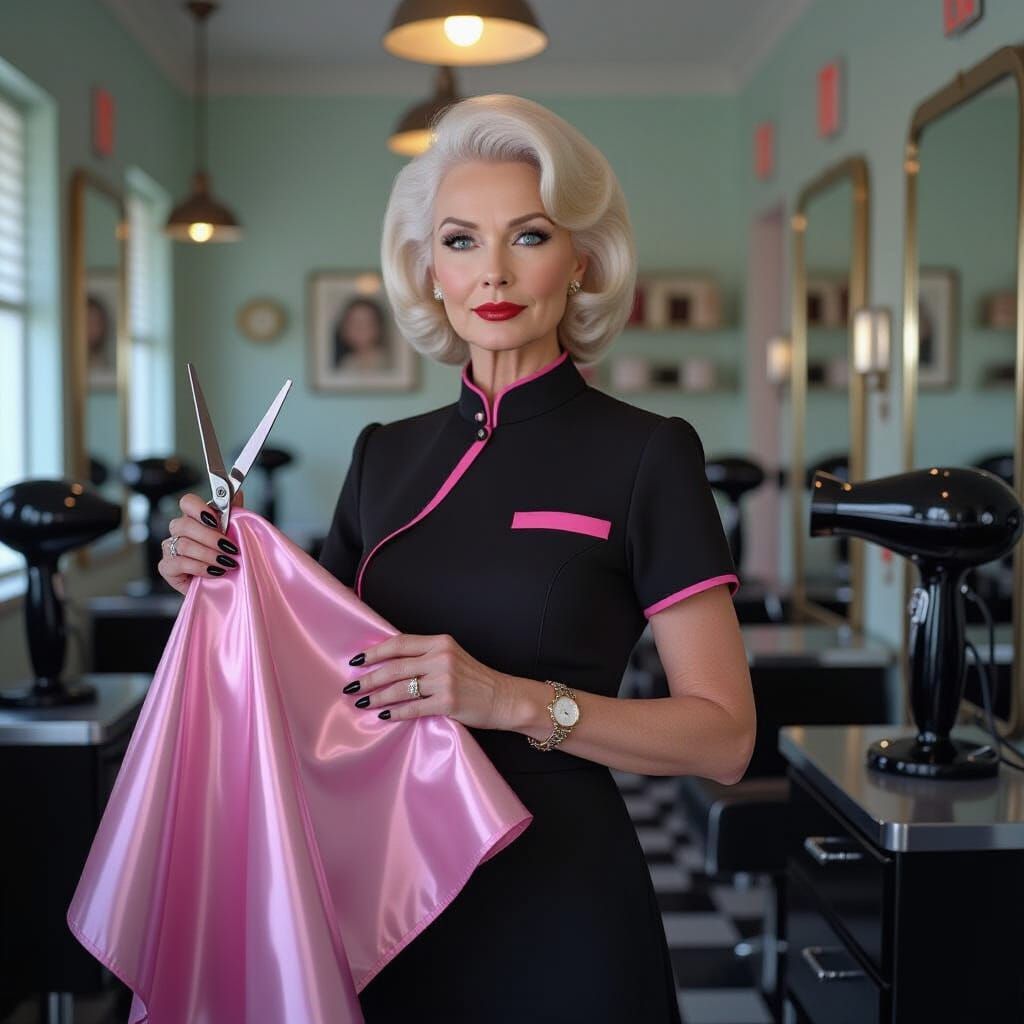 1960s Salon Stylist in Photo-Realism Style