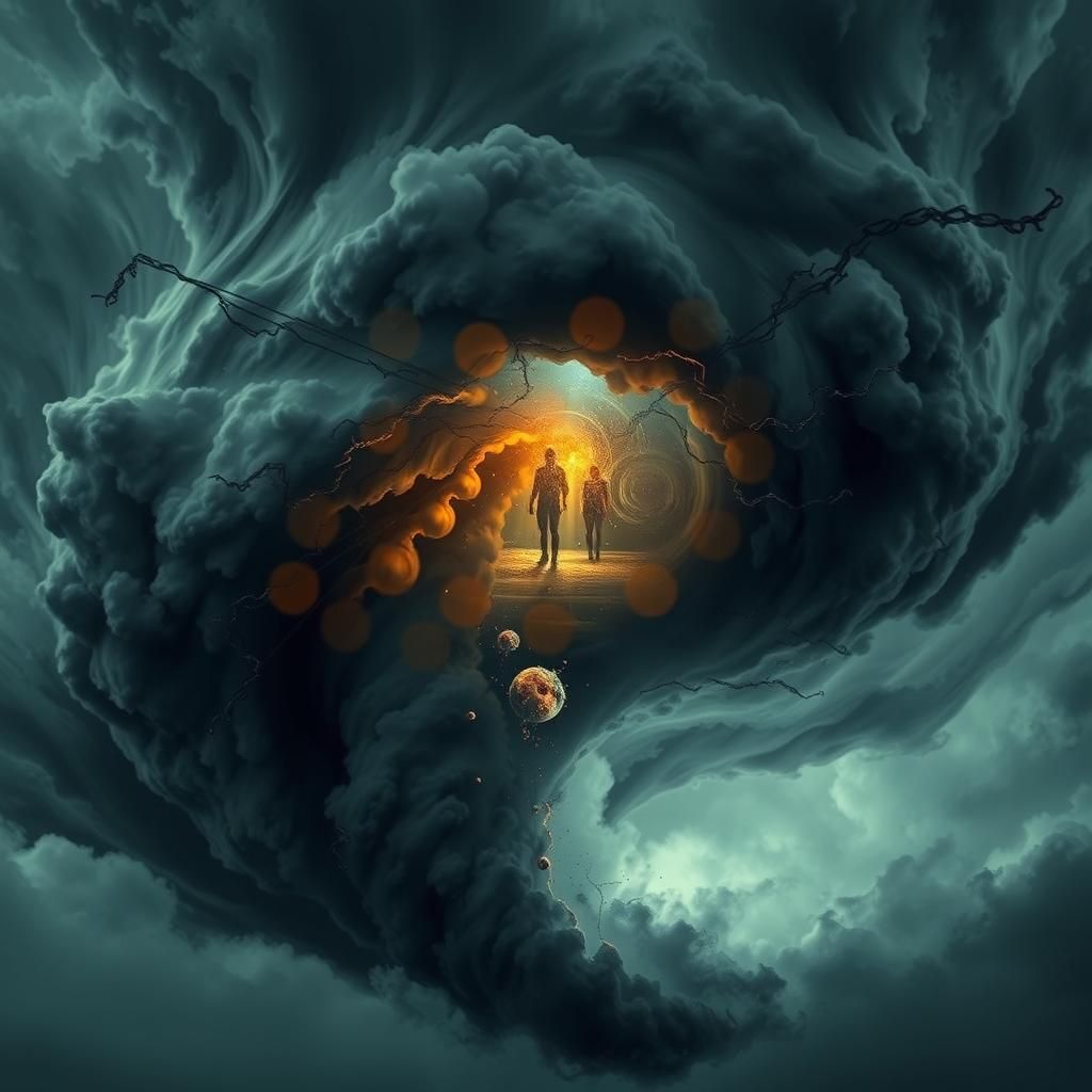 Surreal Tornado of Eerie Mist and Dream Imagery