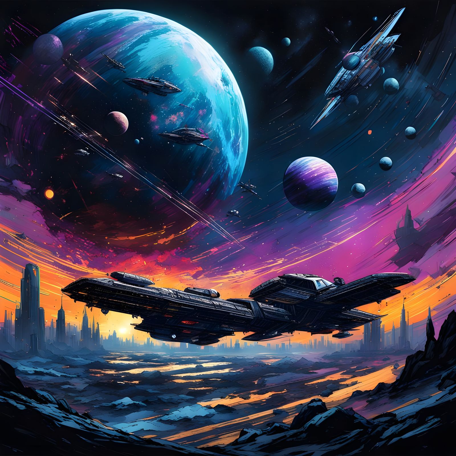 Galactic Odyssey in Vibrant Colors