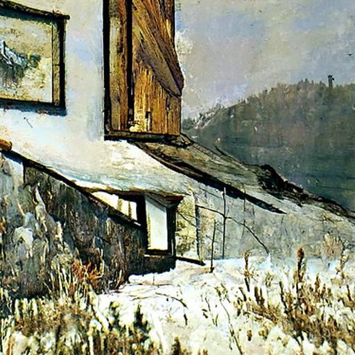 Alpine Chalet in Wyeth Style, 4K