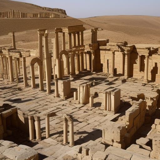 Dramatic Ruins Devastate Landscape: Romanticism Style