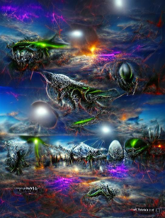 Hyperdetailed Alien Invasion Concept Art in 8k