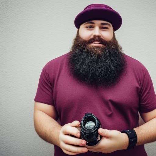 Large man with grape jelly in his beard