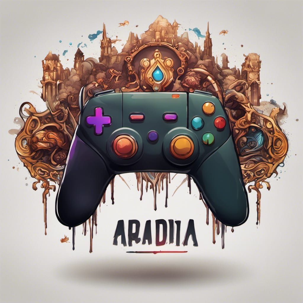 Arcadia Gaming Channel Logo with Gamepad Controller