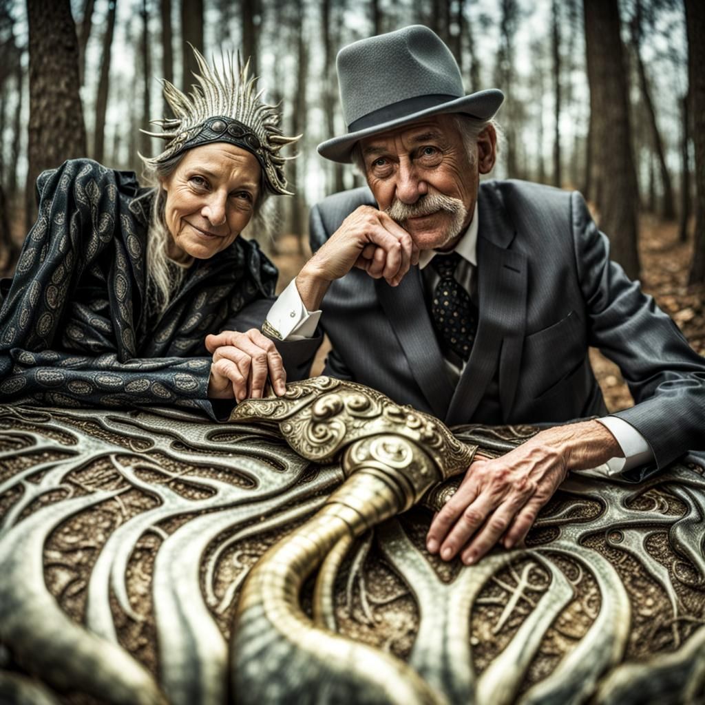 Surreal Alien Restaurant Celebration in Magical Realism