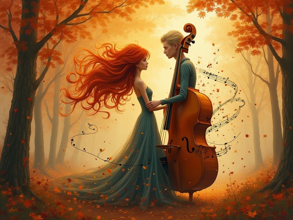 Romantic Whimsy in Fantastical Autumn Landscape