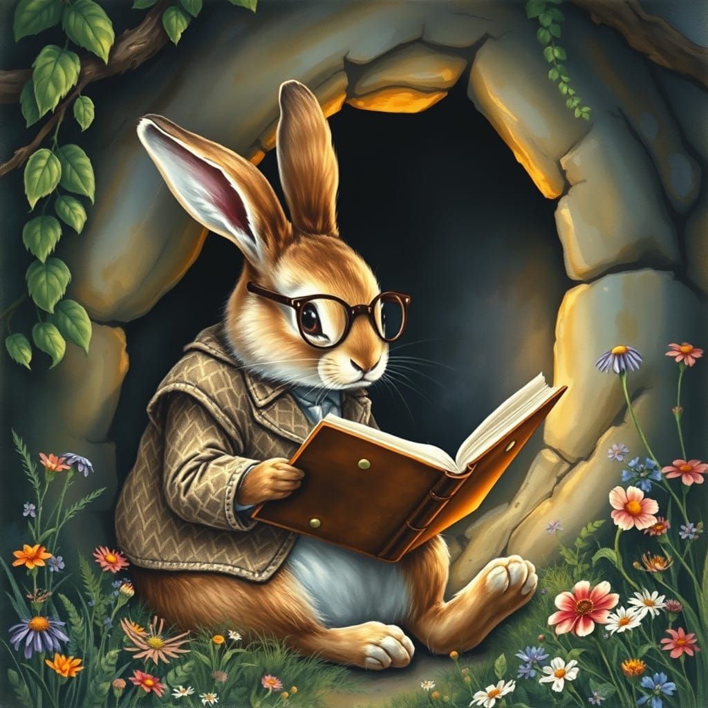 Whimsical Rabbit Discovers Secrets in Enchanted Forest