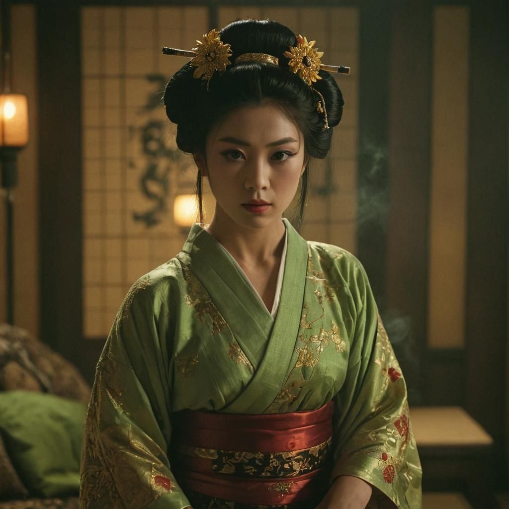 Oiran in Feudal Japan: A Cinematic Portrait