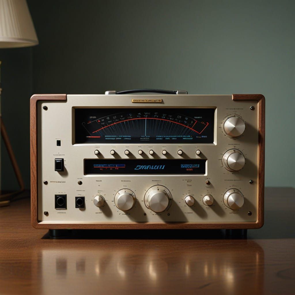 Sleek Modern Mixed Signal Amplifier in Straight Perspective