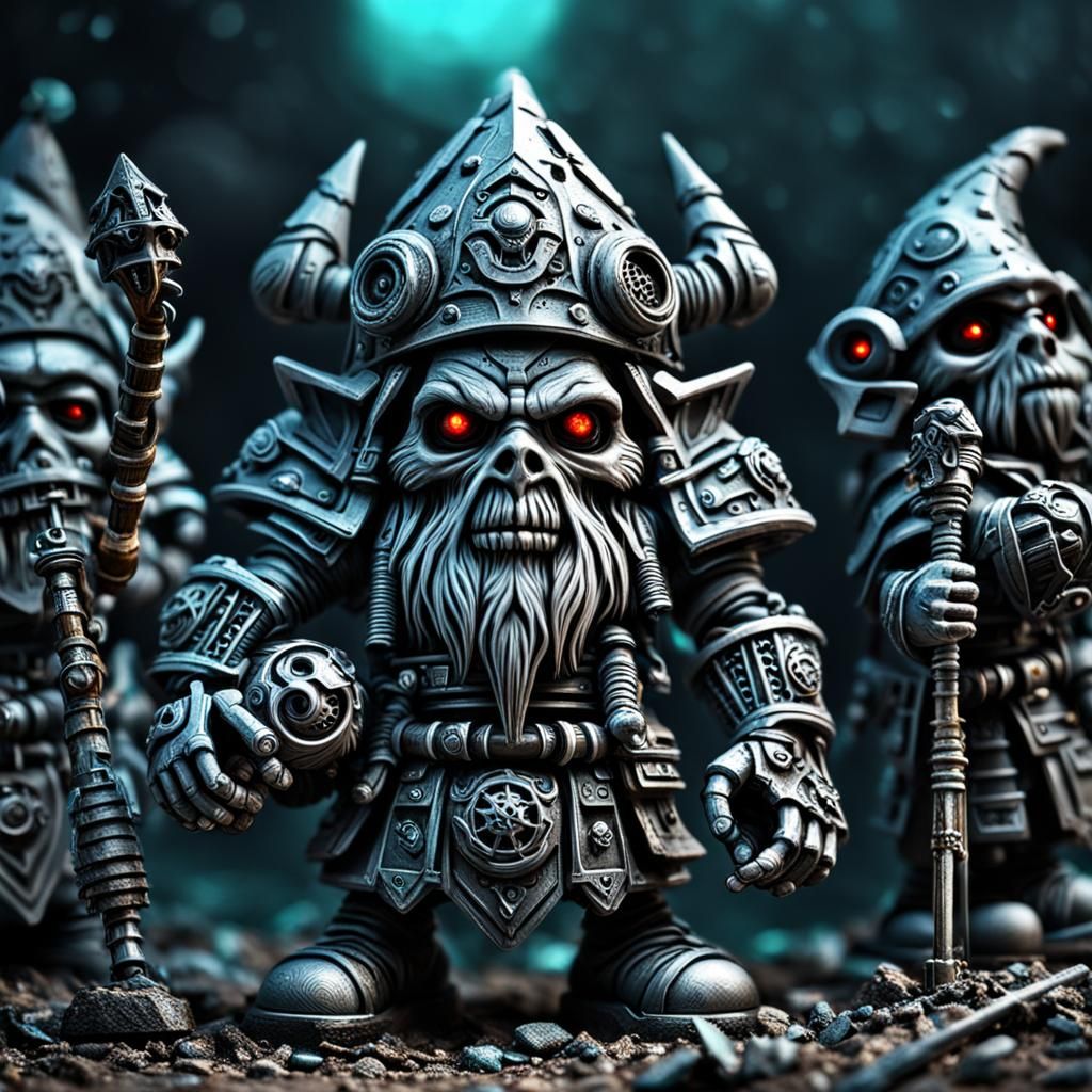 Hyperrealistic Necrons Gnome with Intricate Details