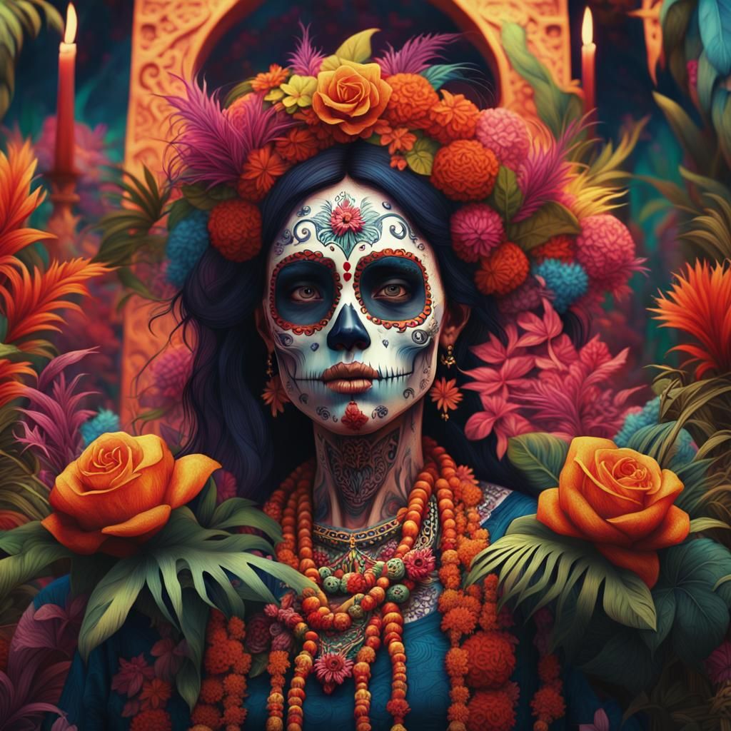 Dia de los Muertos in Micronesia: Digital Art