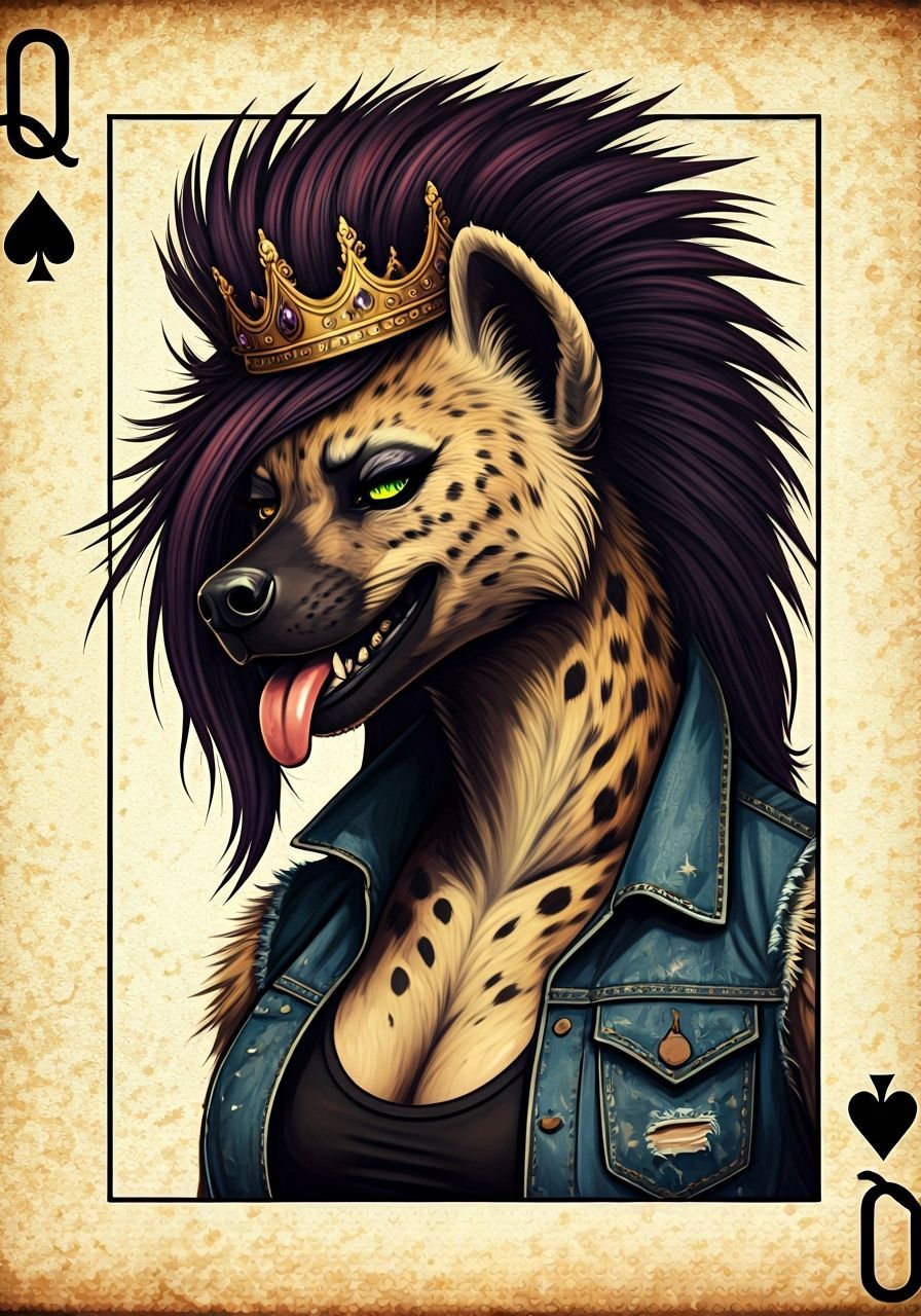 Queen of Spades Hyena in Silhouette