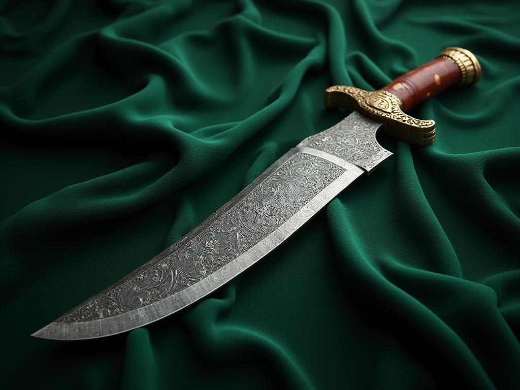 Ancient Kukri Knife on Velvet