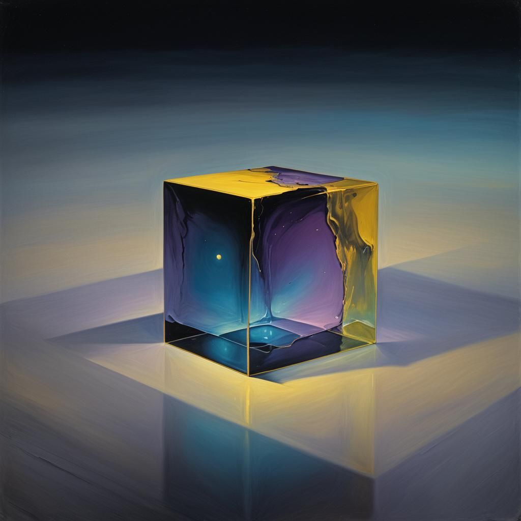 Lonely Cube in Void: Surrealism by Dali