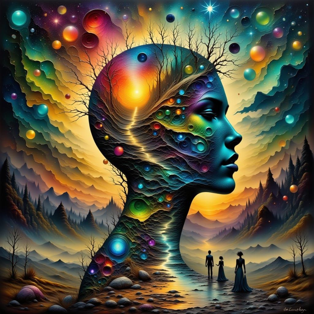 Surreal Double Exposure Dreamscape as Digital Concept Art