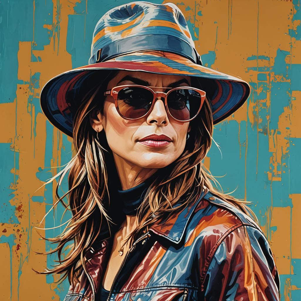 Sandra Bullock Illustration in Graphic Design Style