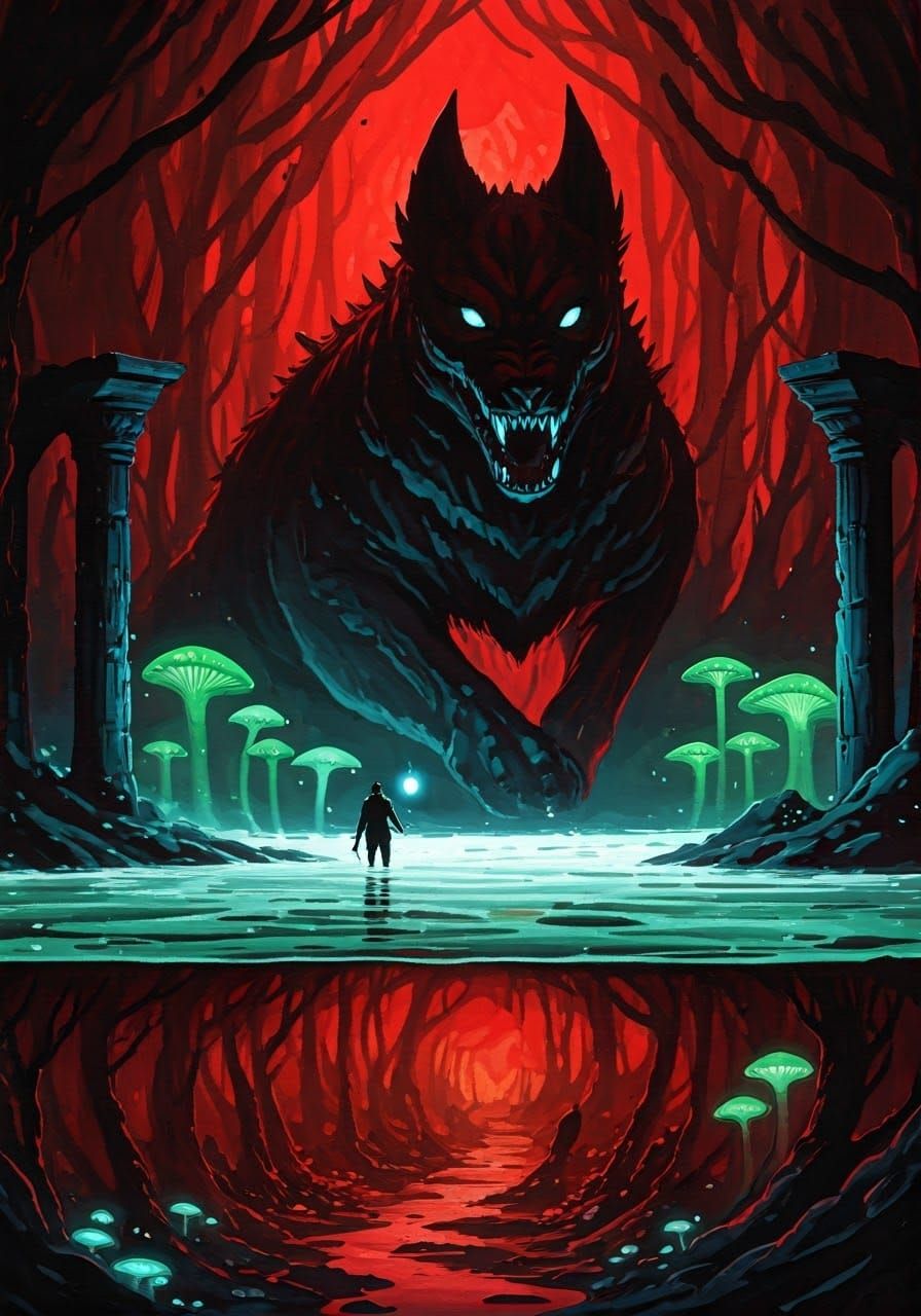 Underworld Guardian in Studio Ghibli Style