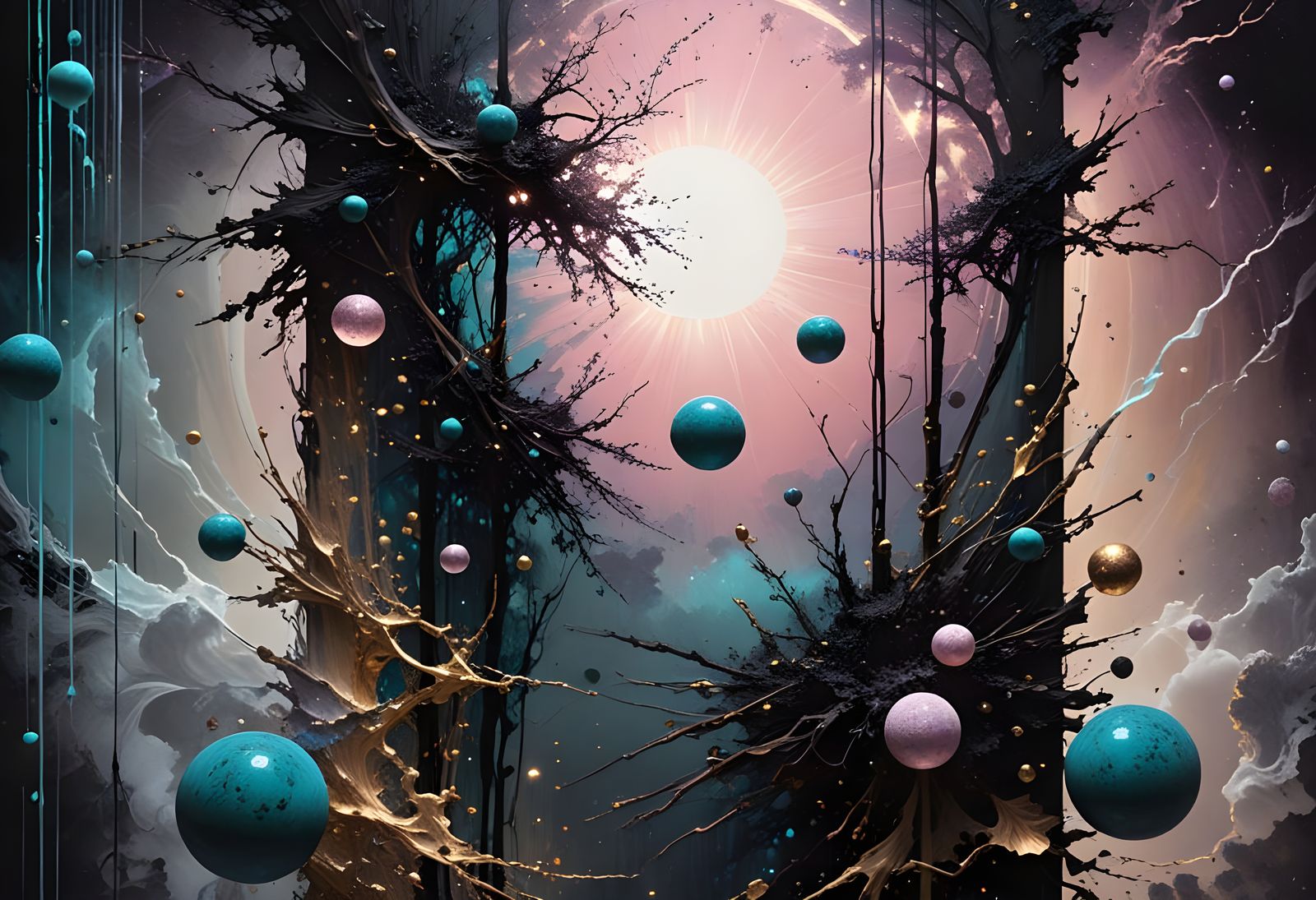 Hermetic Lab in Shadow-Light, Impasto Oil Painting