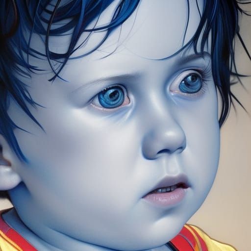 Toddler Portrait in Hyperdetailed Art Nouveau Style