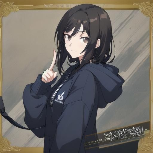 Anime High Schooler Holding Up One Finger