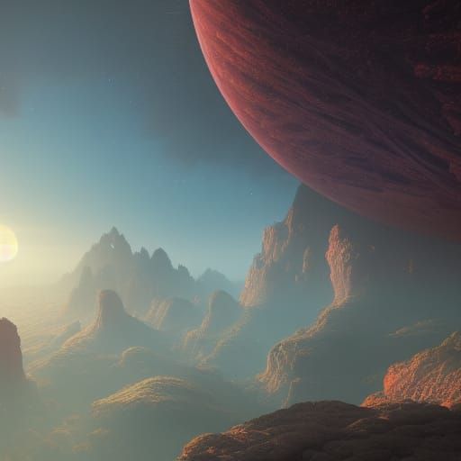 Detailed Matte Painting of Venus in Deep Color