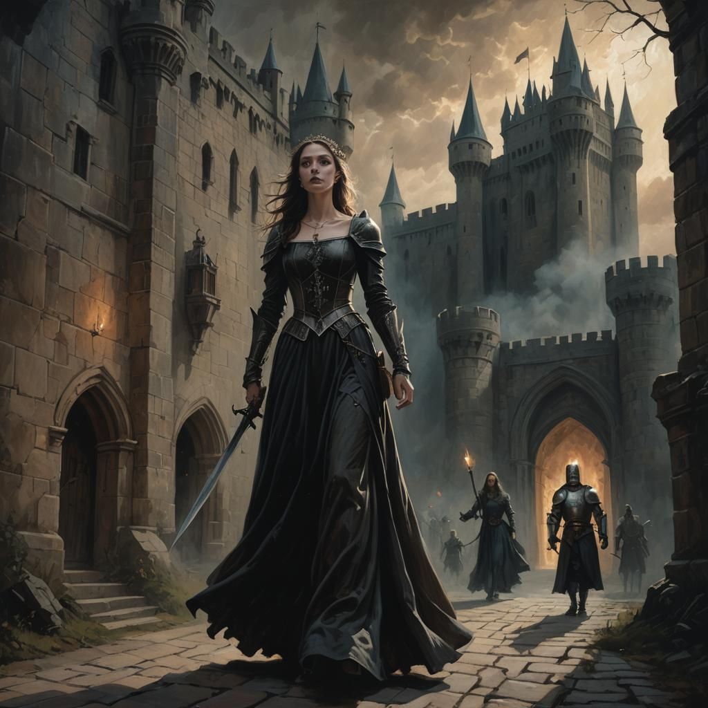 Gothic Fantasy: Woman Flees Mad Knight's Castle