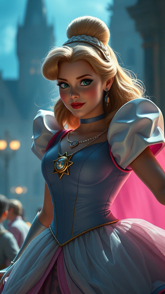 Cinderella as Hyper-Realistic Superhero