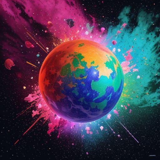 Astronaut's Flight from Blood Moon: Candy Art