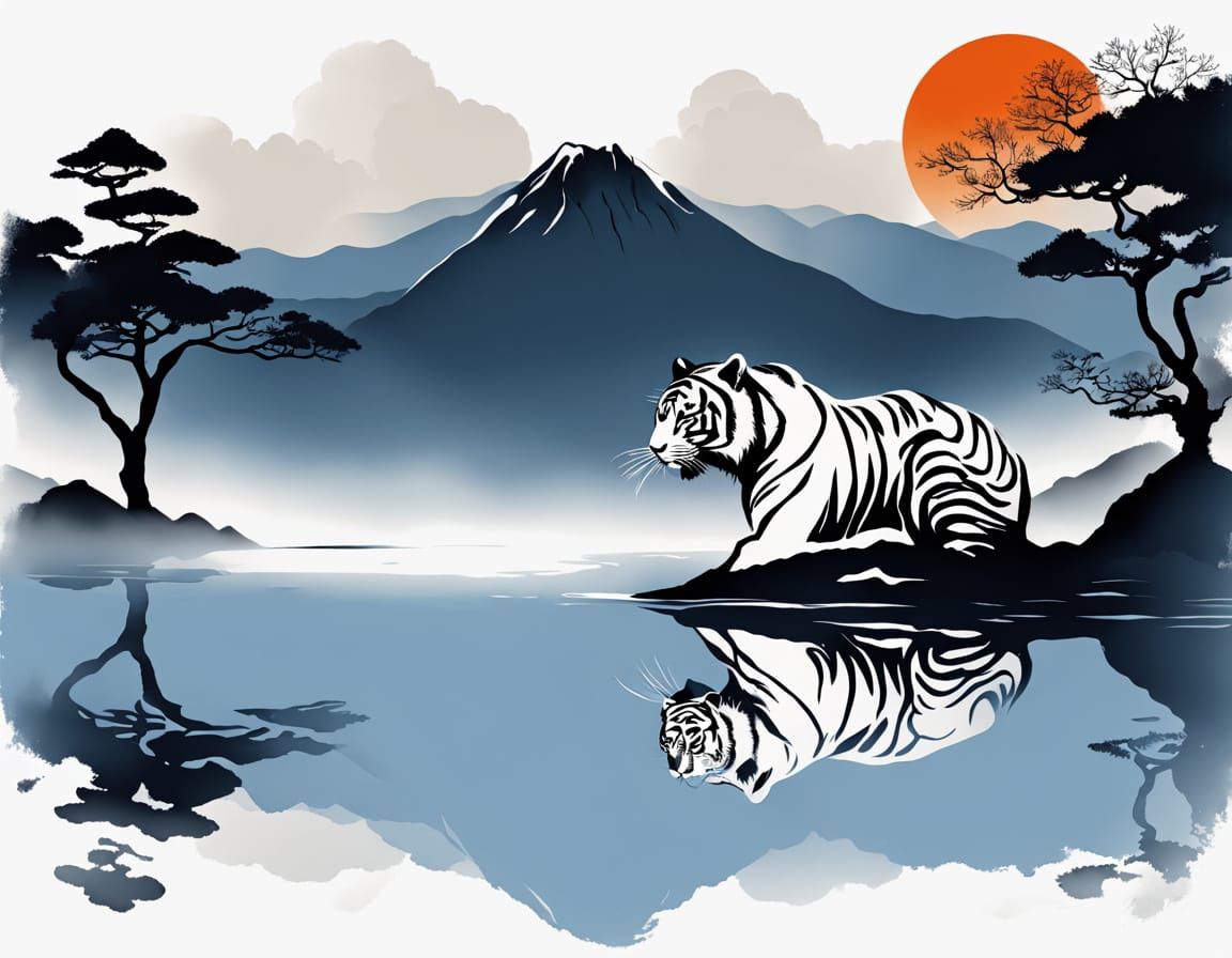 Ethereal Tiger in Early Morning Mist