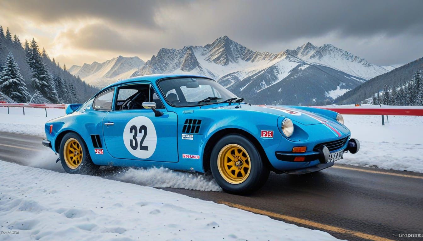 1973 Alpine Rally Car Powers Through Snowy Alps