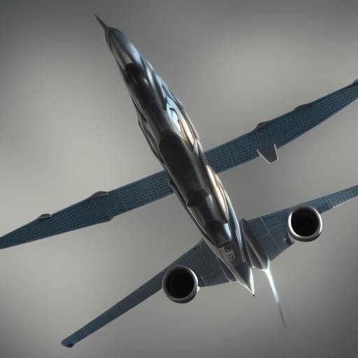 Bayonetta-Inspired Aircraft: Epic Digital Matte Painting