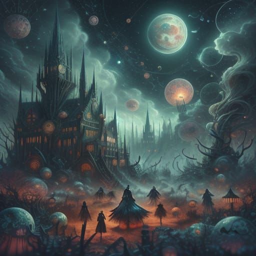 Haunted Garden: Abstract Expressionist Ghosts Dancing