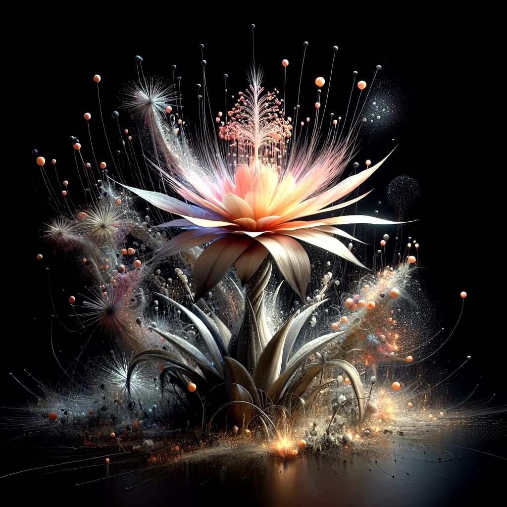 Rare Plant in Full Bloom: 3D Render