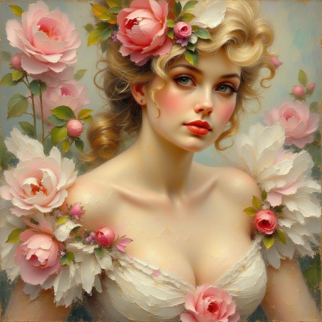 Marie Antoinette in Ethereal Impressionistic Monet Style