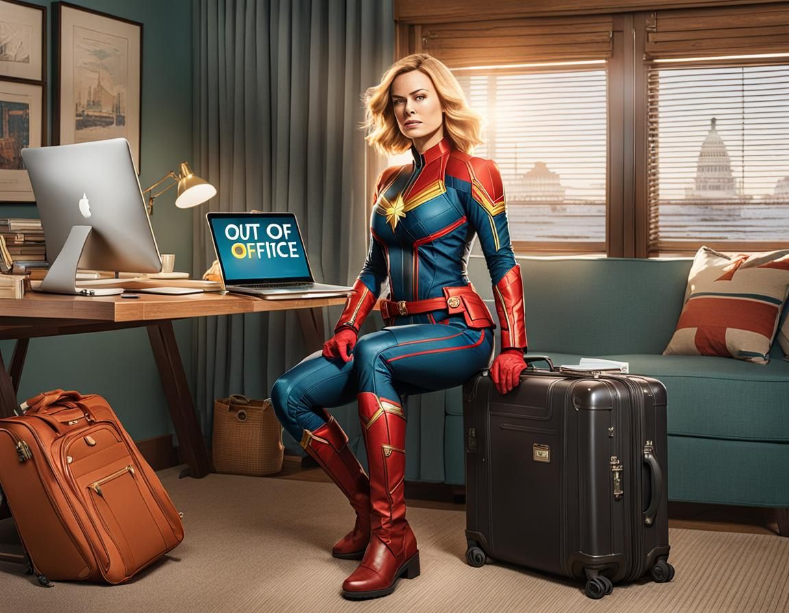 Captain Marvel Sets Out of Office for Vacation