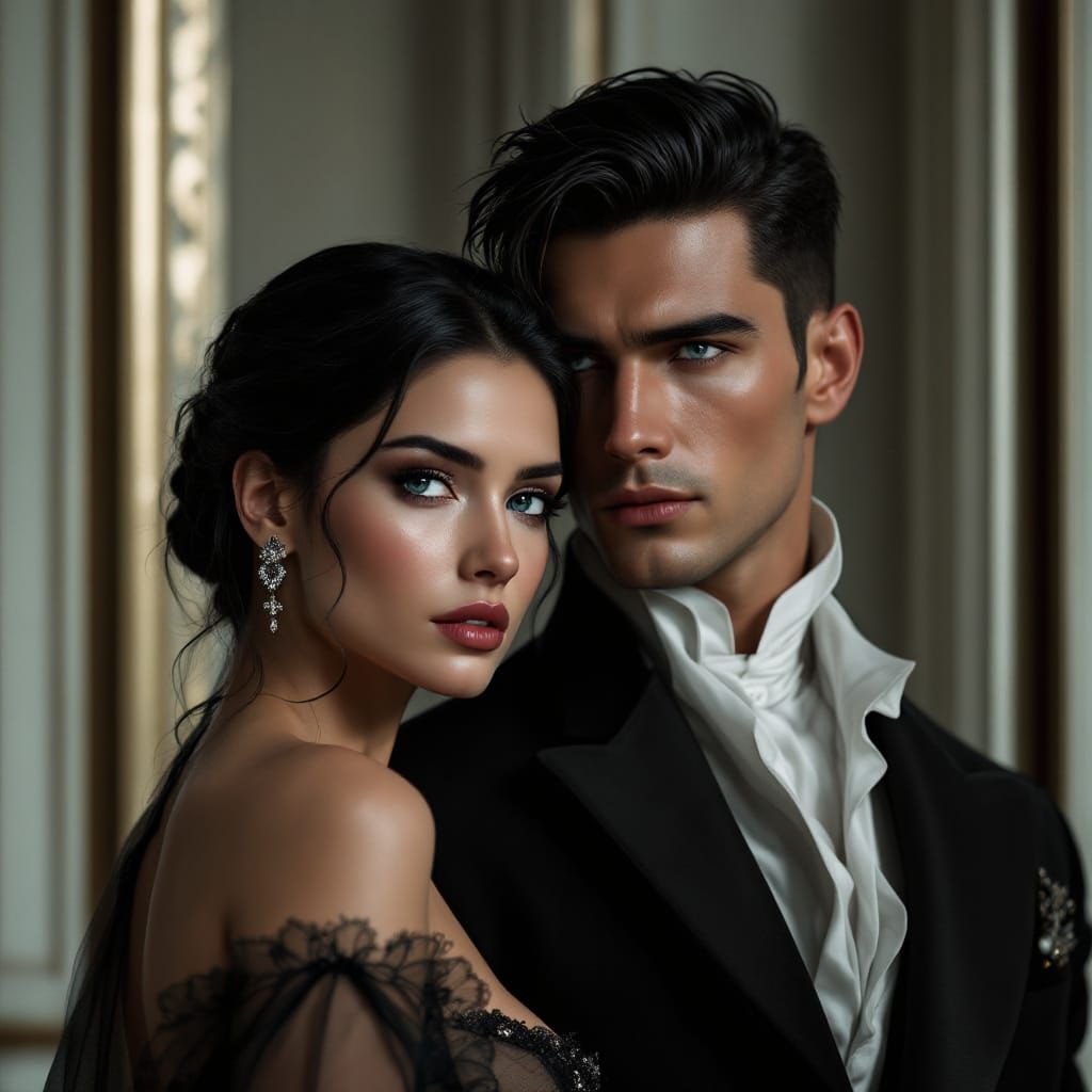 English Emperor and Princess in Elegant Attire